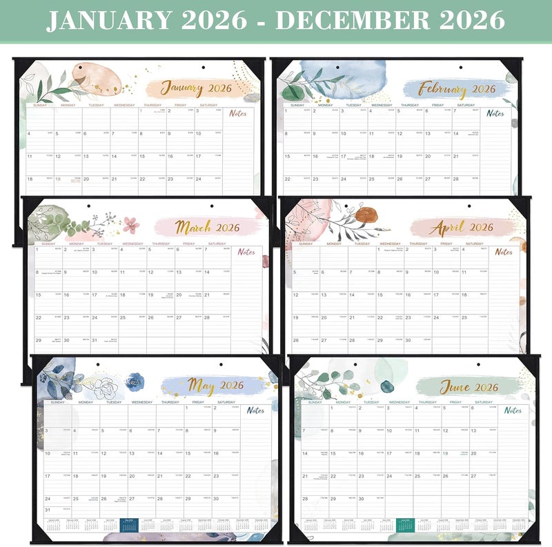 Feteulo 2026 Desk Calendar - Desk Calendar 2026, 22" x 17", Jan 2026 - Dec 2026, 12 Monthly Desk/Wall Calendar, Large Ruled Blocks, Notes, Thick Paper, Corner Protector - Image 5